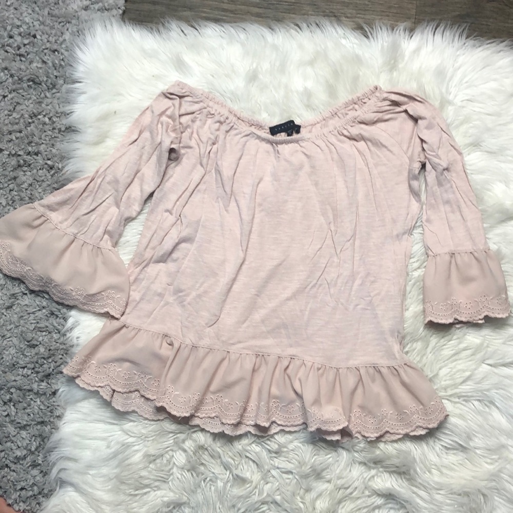 Sanctuary Light Pink Off-Shoulder Top